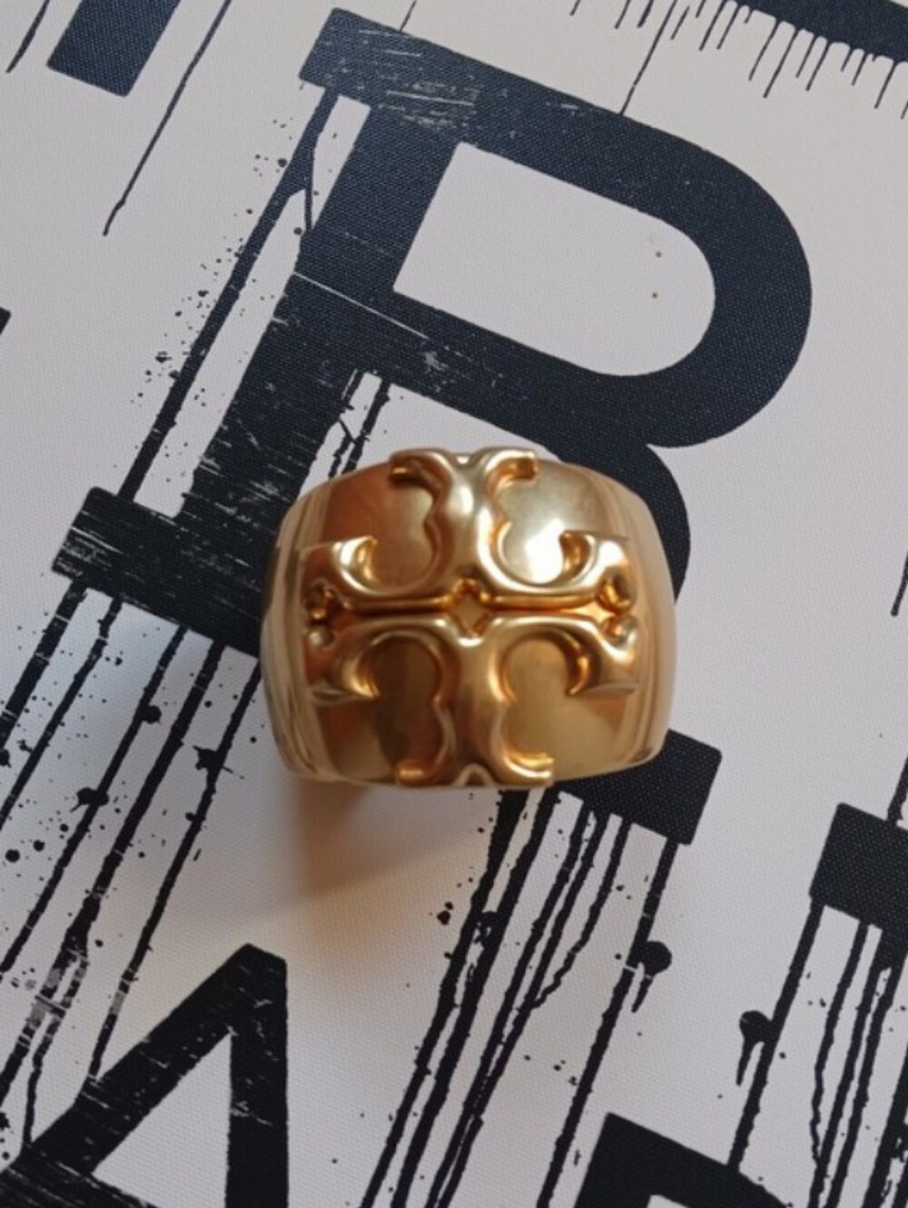 Tory Burch Gold Cuff Bracelet Iconic Logo